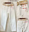 Zac & Zoe Jeans Broderi Lomme Ecru Hvid