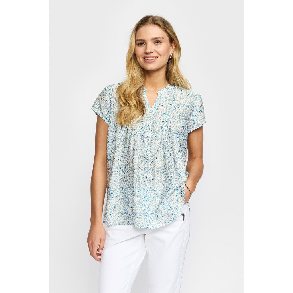 2 Biz Berta Bluse Prikker Blå