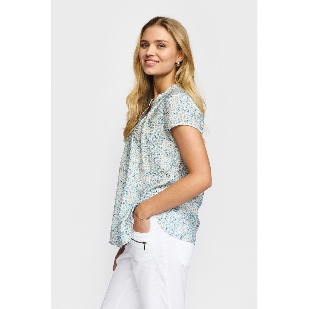 2 Biz Berta Bluse Prikker Blå