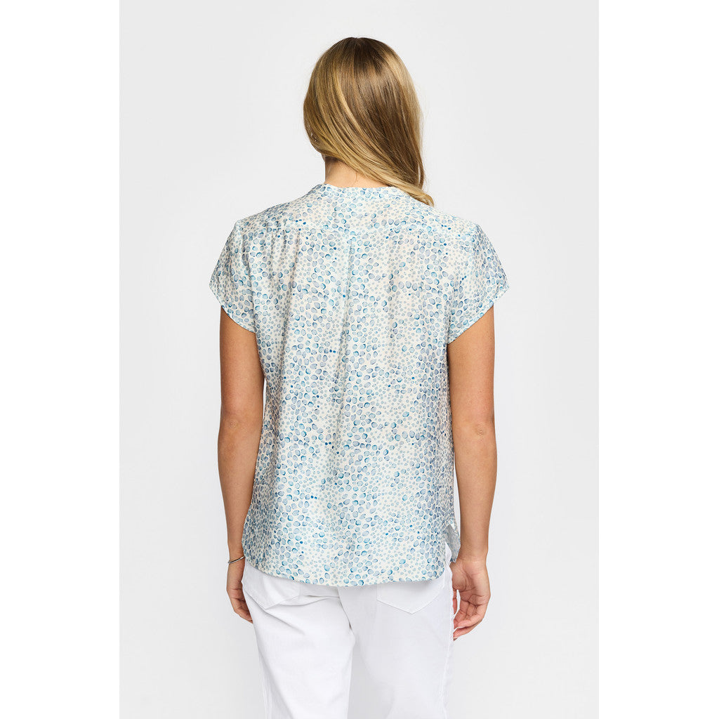 2 Biz Berta Bluse Prikker Blå