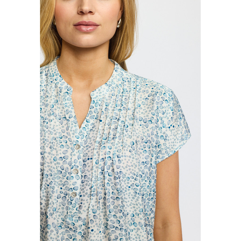 2 Biz Berta Bluse Prikker Blå