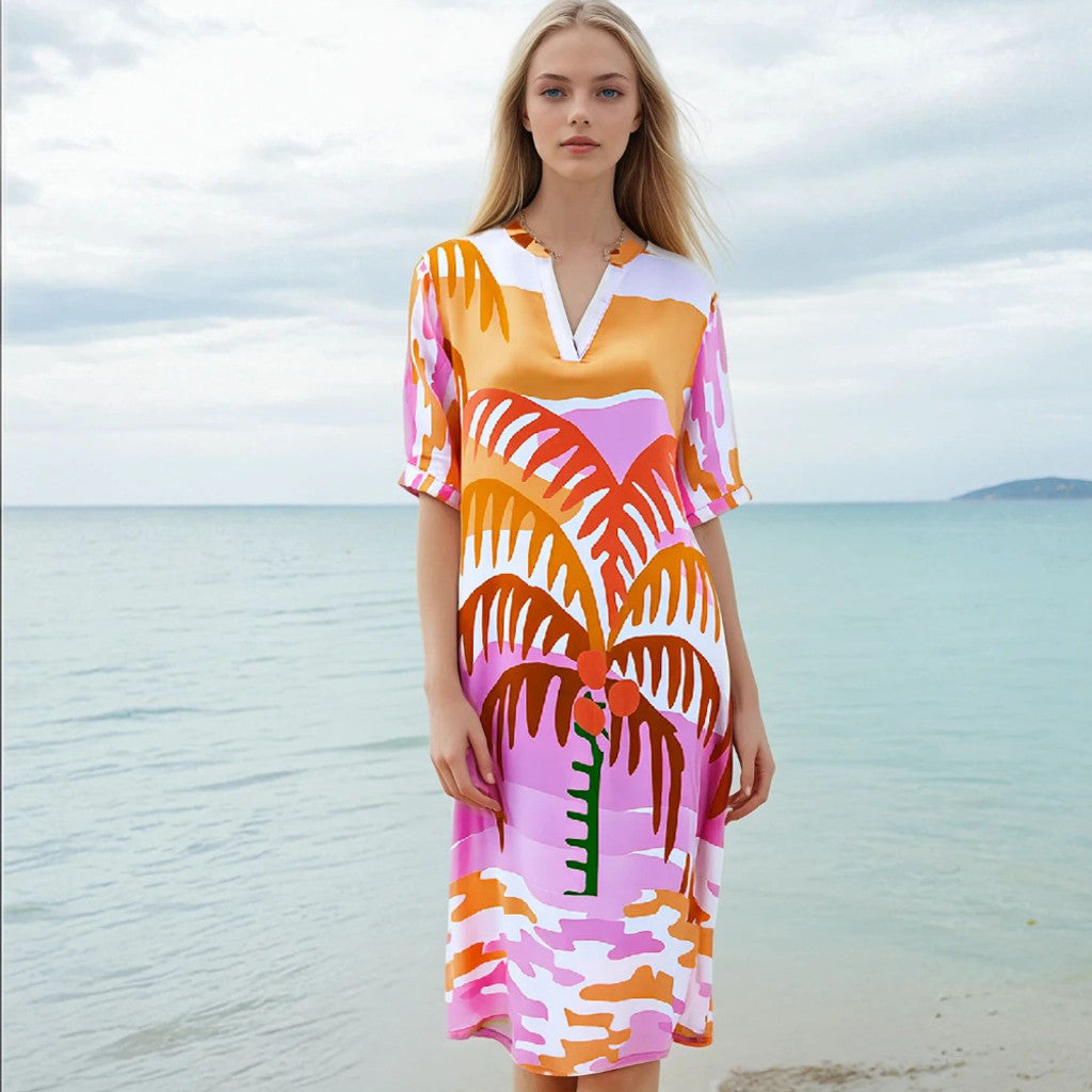 SOUL KATHRINE Capsule Kjole Kort Print Orange