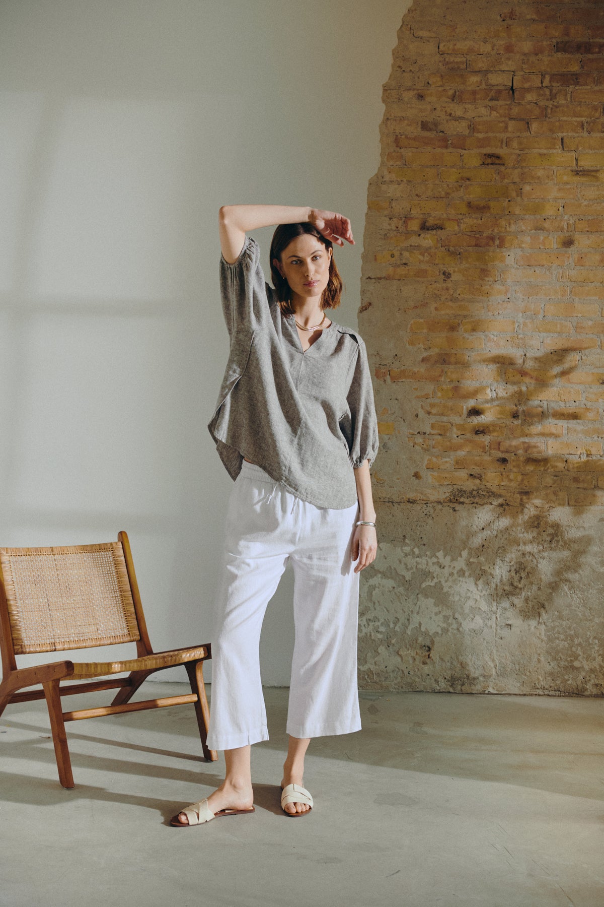 Freequent Lava Bluse Morel Melange Grå