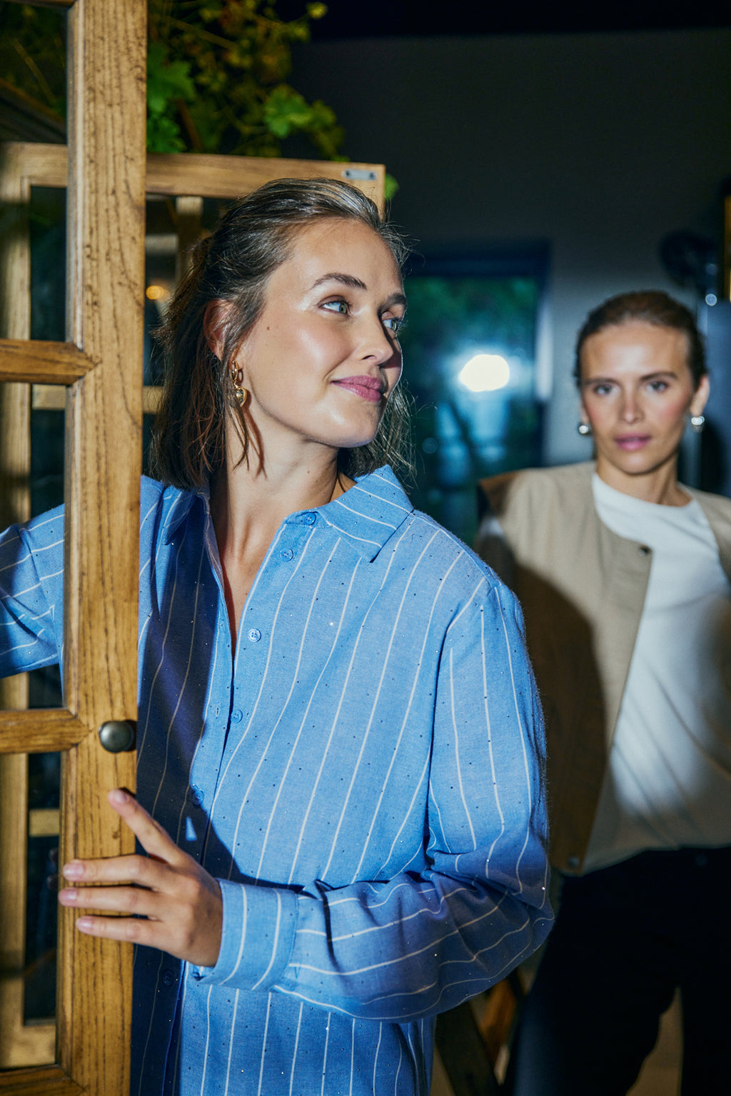 Freequent Solly Skjorte Vista Blå w Star Off White