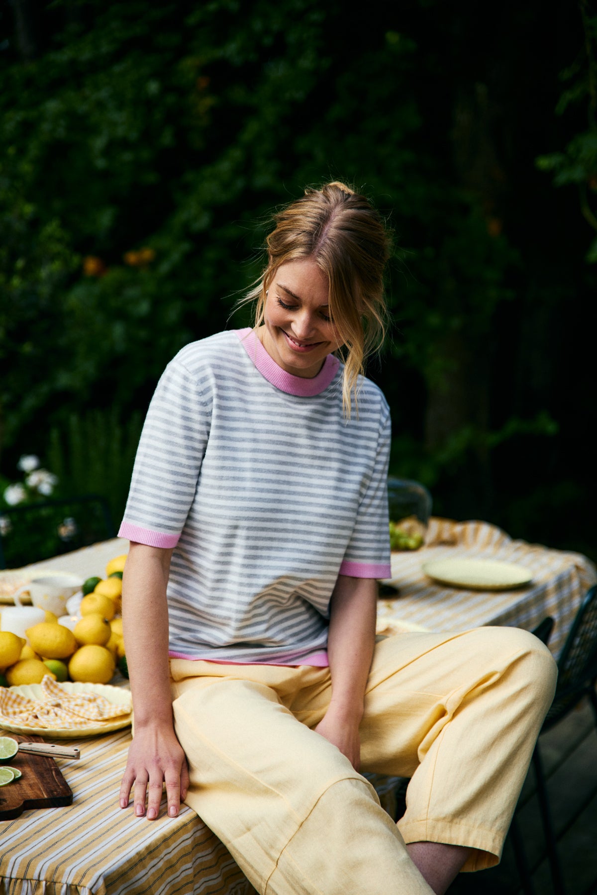 Freequent Zanti Pullover Star Off White w Sweet Lilla