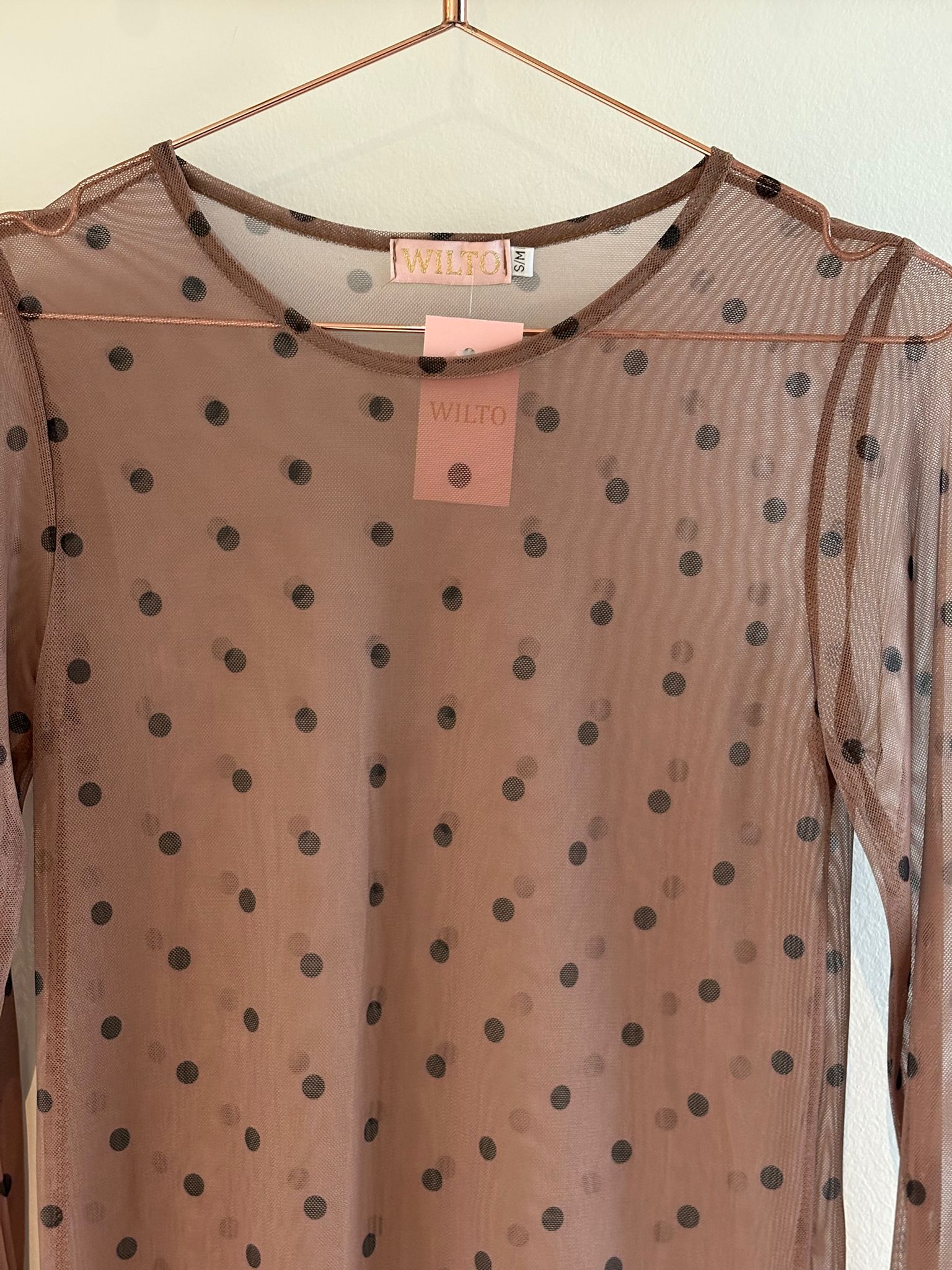 WILTO Mesh Bluse Prikket Sand