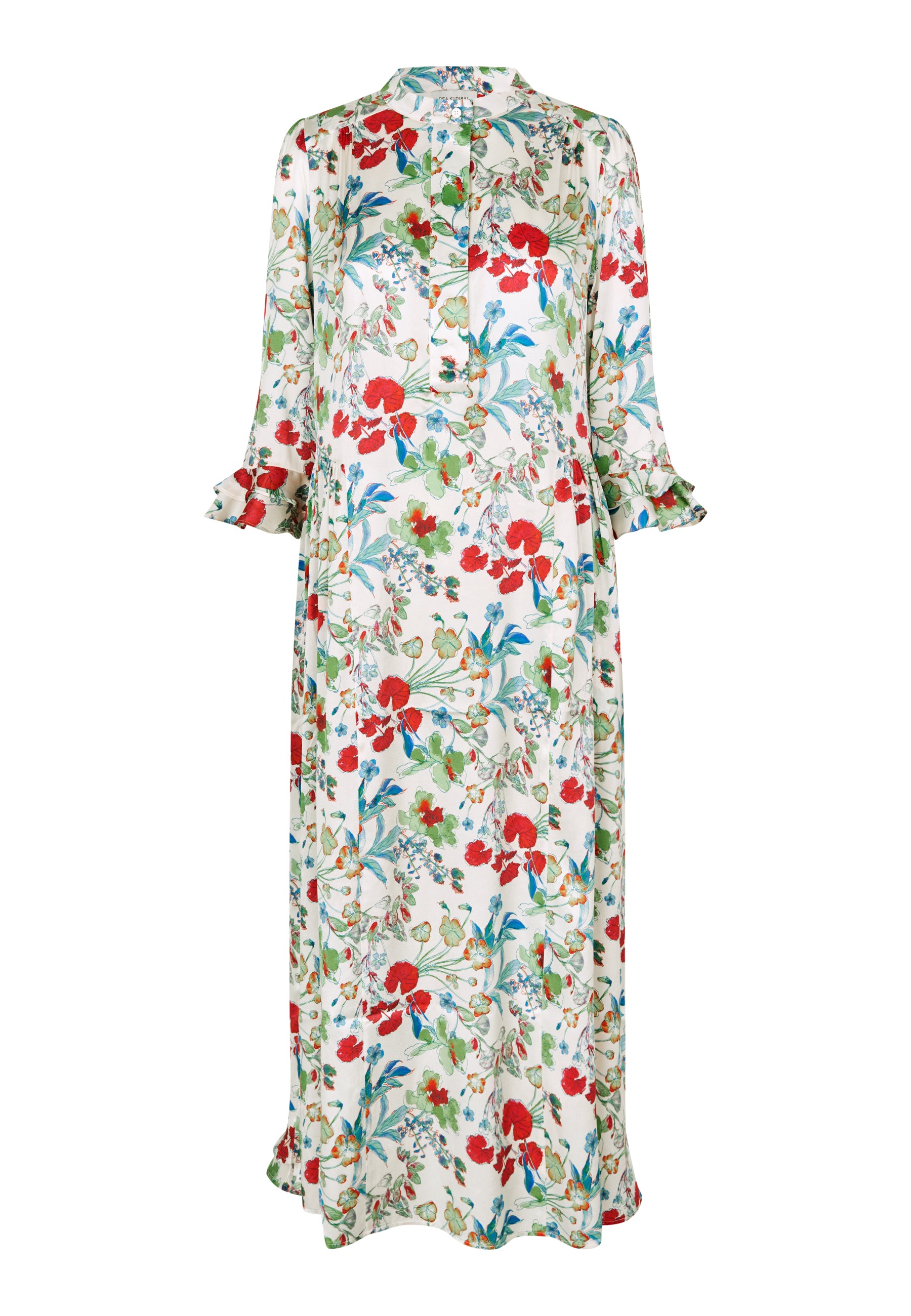 Dea Kudibal Rosanna Kjole w Ruffles Blomster Fleurette Leche Rød