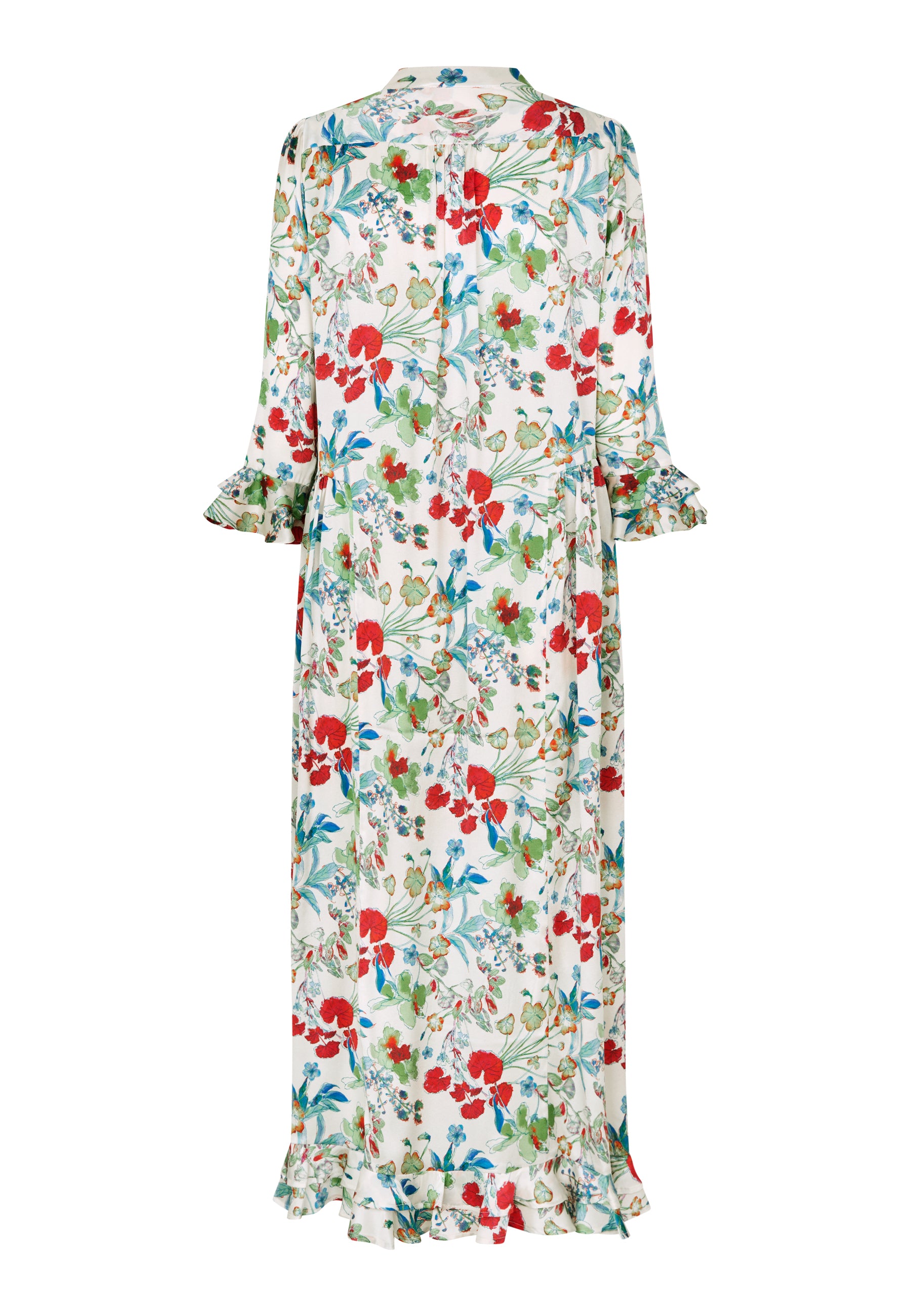 Dea Kudibal Rosanna Kjole w Ruffles Blomster Fleurette Leche Rød
