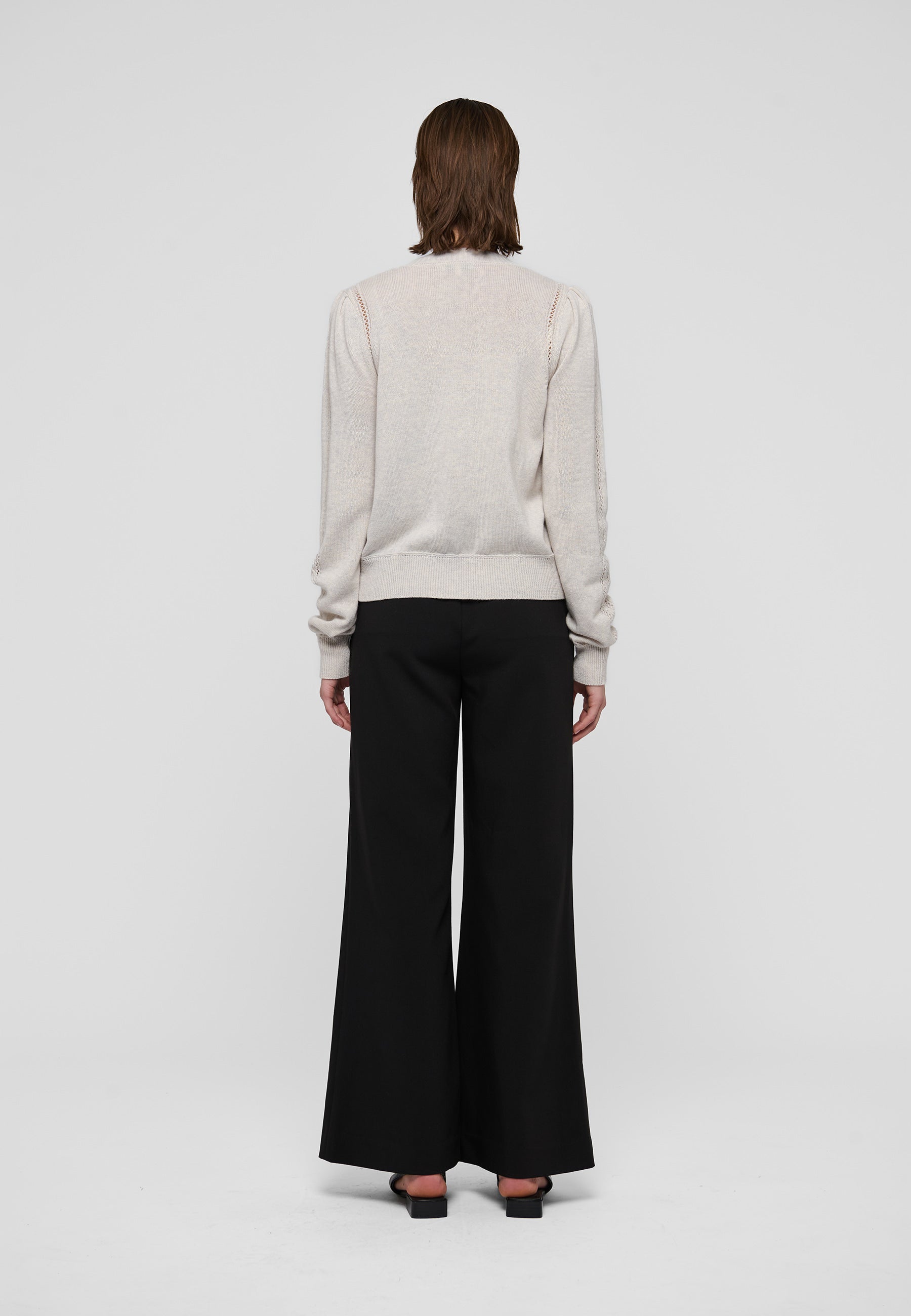 Dea Kudibal MALINA Cardigan w Pattern Details Chalk Melange