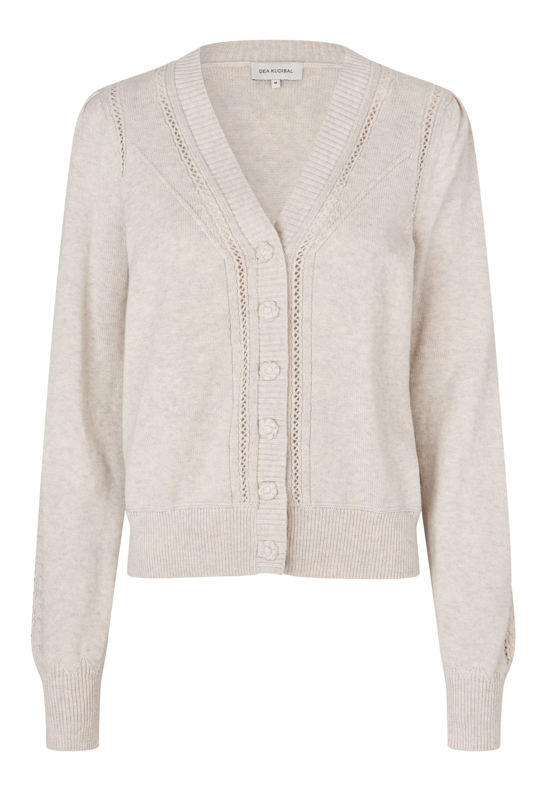 Dea Kudibal MALINA Cardigan w Pattern Details Chalk Melange