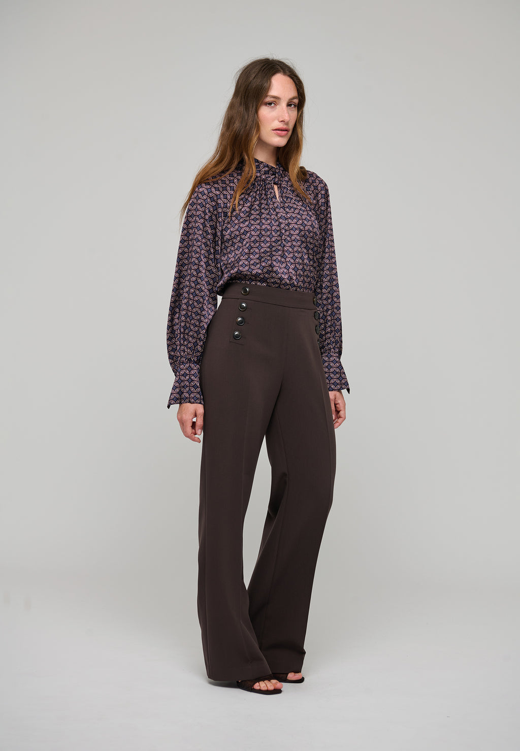 Dea Kudibal MADELAINE Bluse w Drape Detail Eclipse Moonlight Blå Lilla