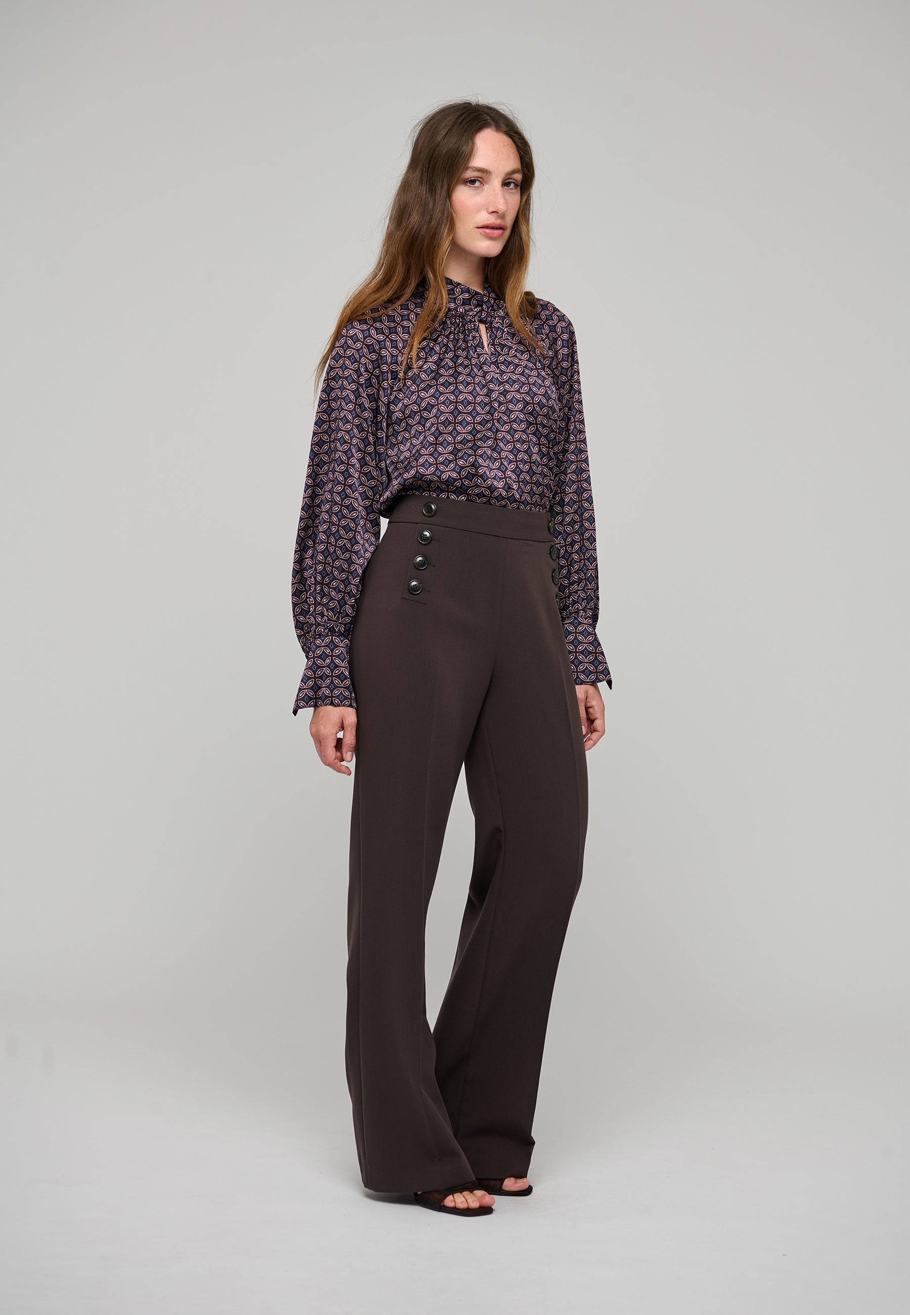 Dea Kudibal MADELAINE Bluse w Drape Detail Eclipse Moonlight Blå Lilla