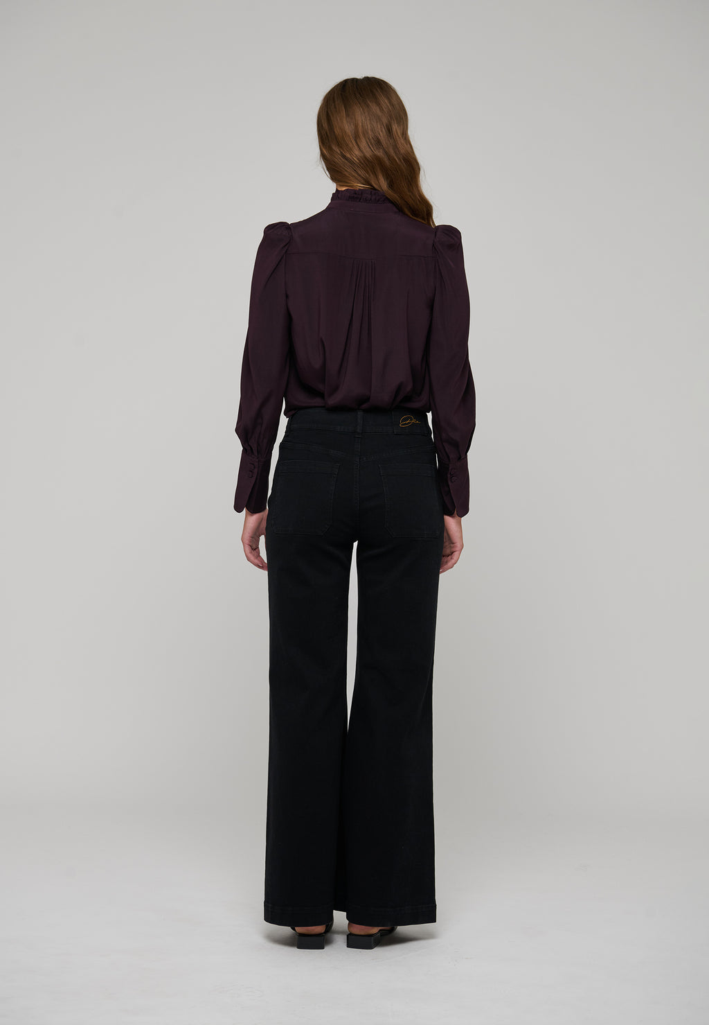 Dea Kudibal ROBERTA Skjorte Bluse w Ruffle Details Berry Wine