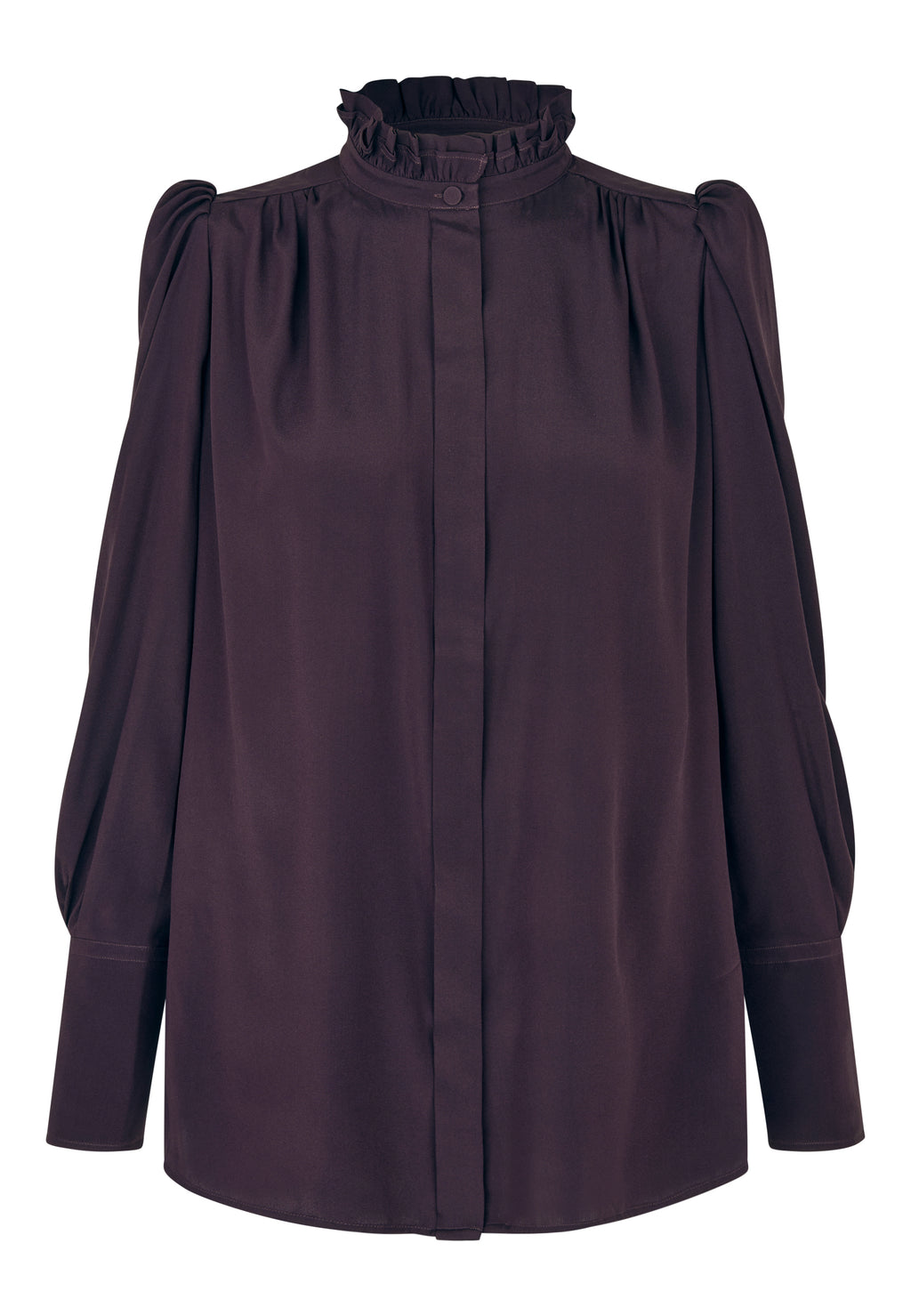 Dea Kudibal ROBERTA Skjorte Bluse w Ruffle Details Berry Wine
