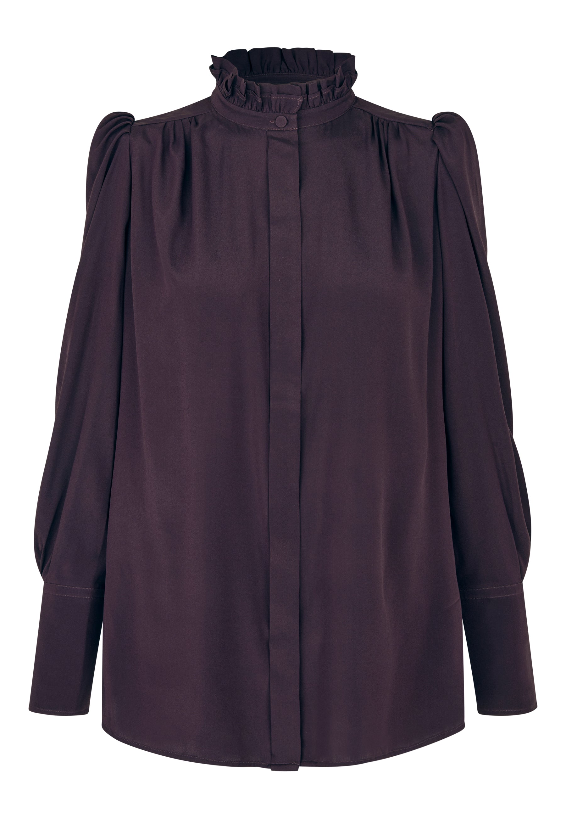 Dea Kudibal ROBERTA Skjorte Bluse w Ruffle Details Berry Wine