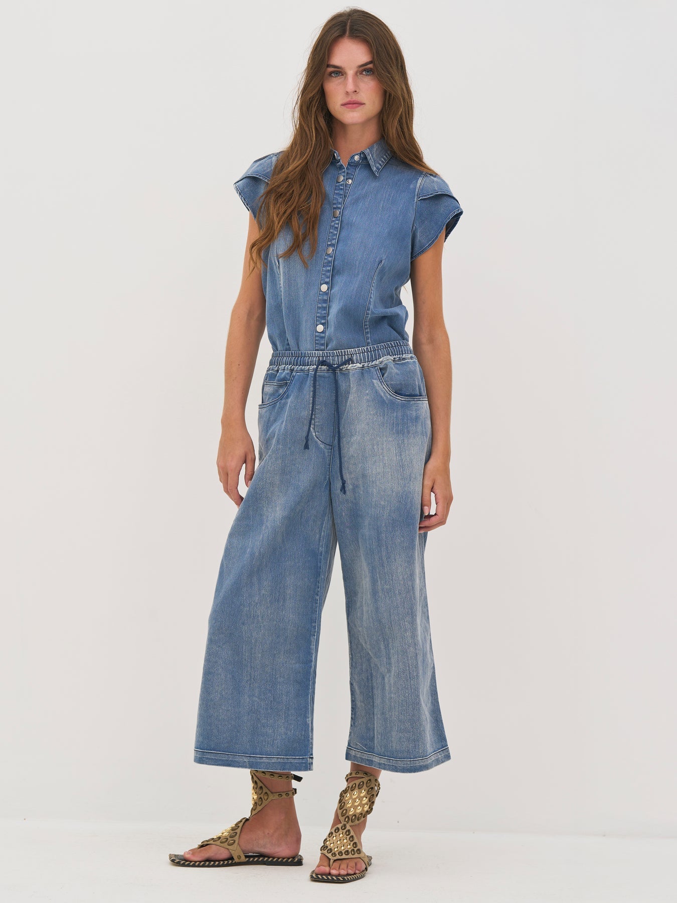Nü Denmark Deima Culotte Bukser Denim Blå