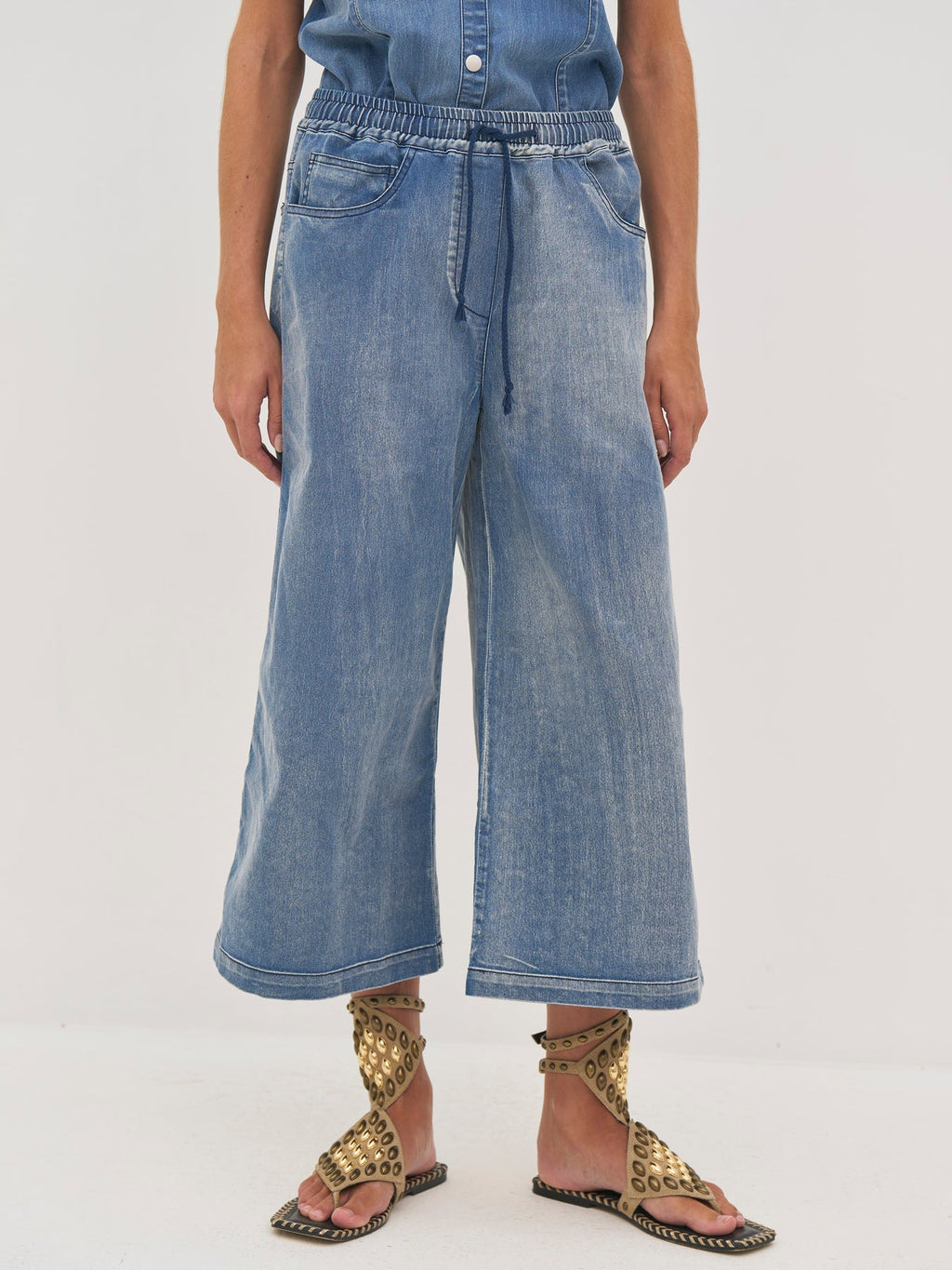 Nü Denmark Deima Culotte Bukser Denim Blå