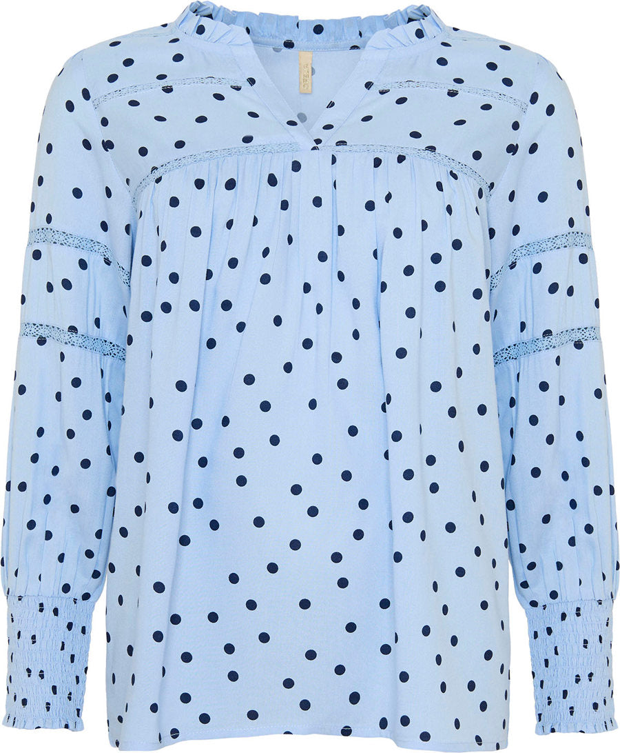 Ofelia Ditte Bluse Prikker Blå