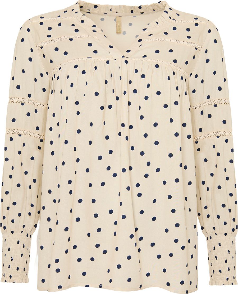 Ofelia Ditte Bluse Prikker Sand