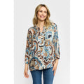 2 Biz Dorte Bluse Blå Brun