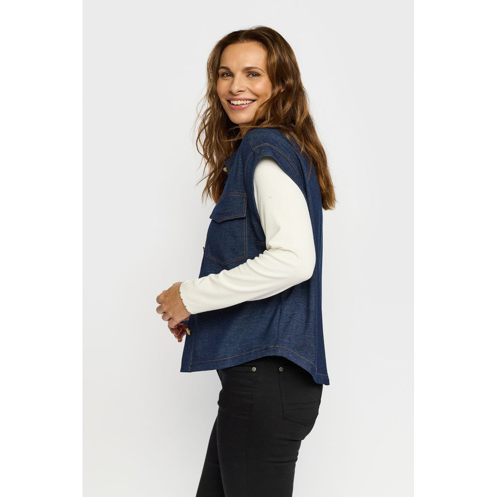 2 Biz Eden Vest Denim Blå