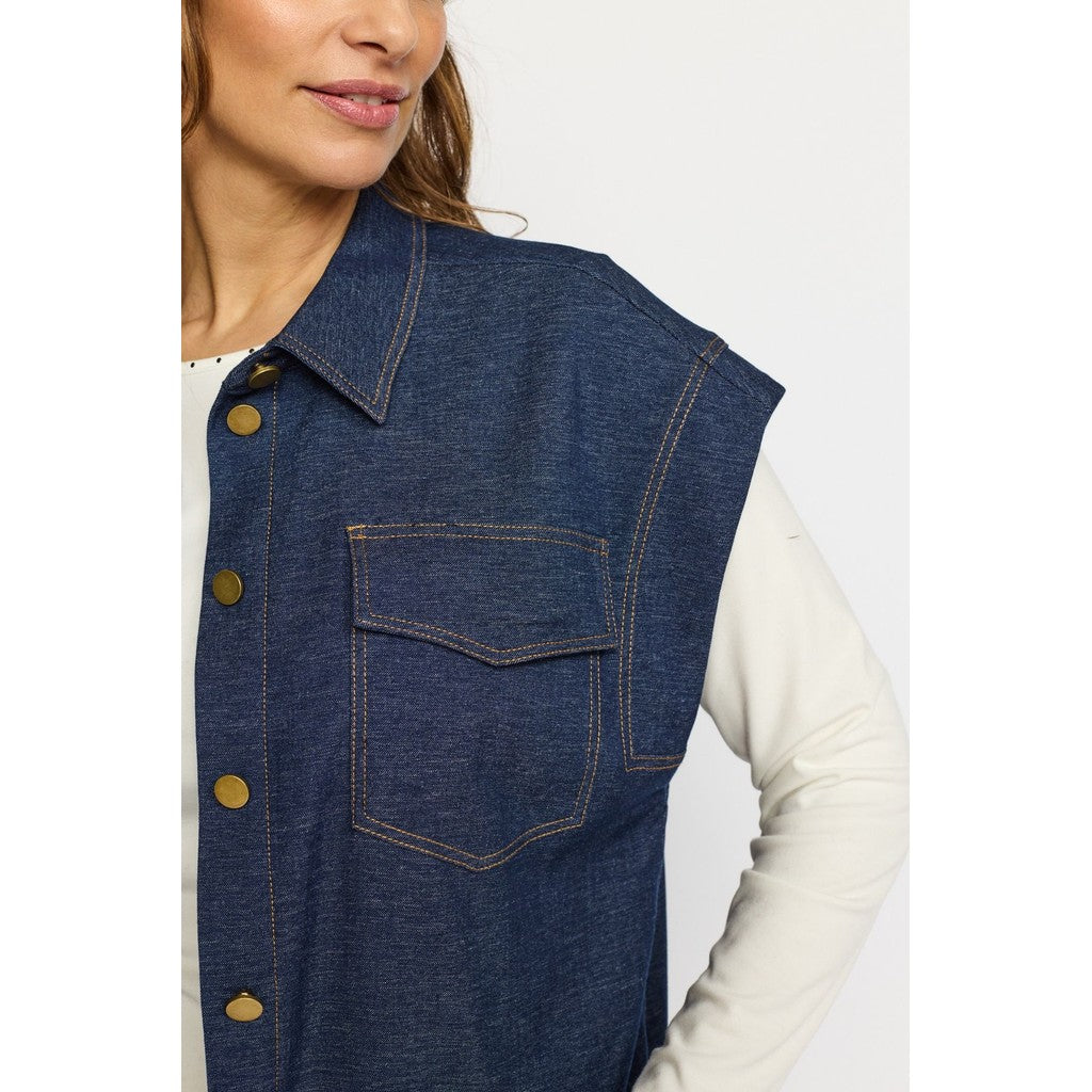 2 Biz Eden Vest Denim Blå