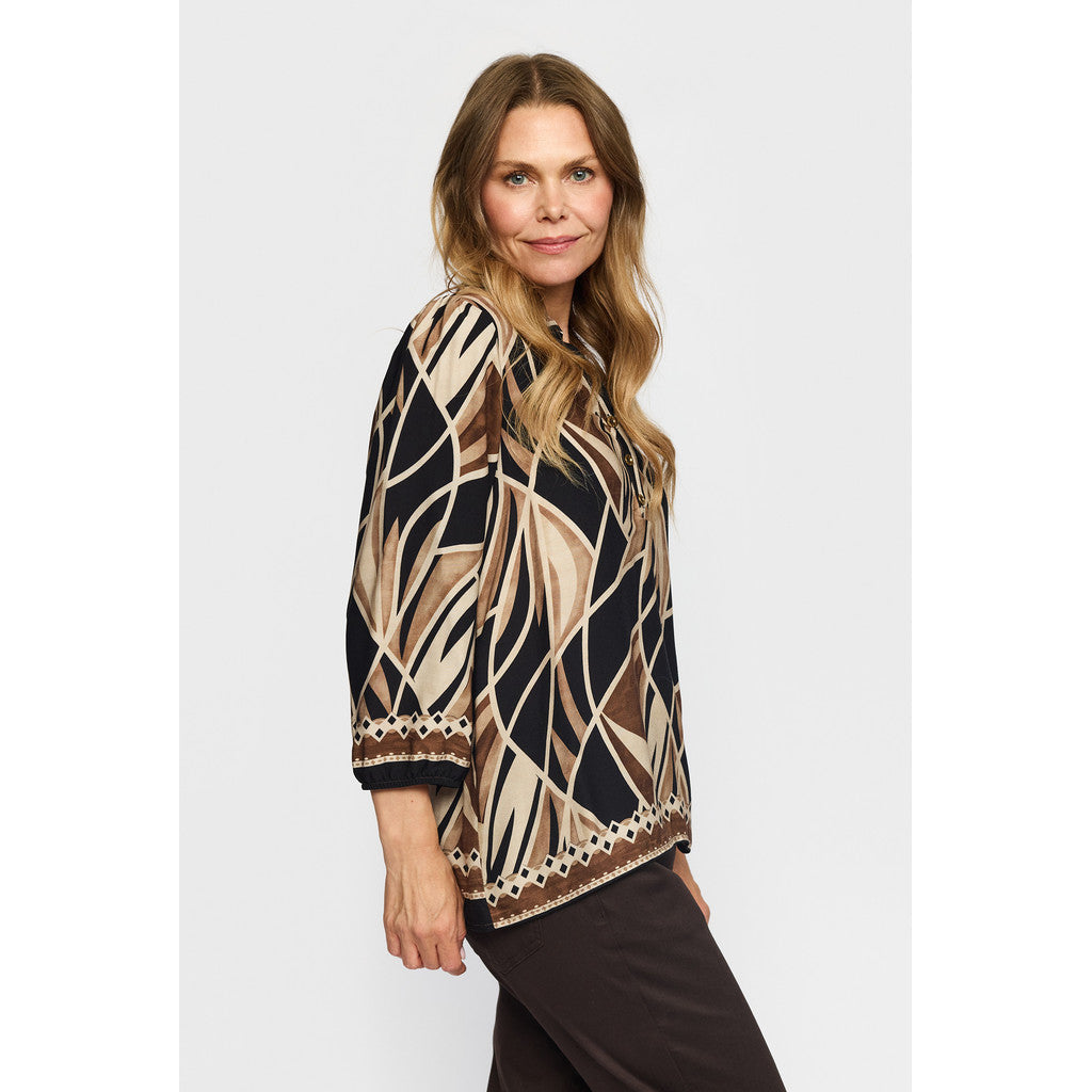 2 Biz Eja Bluse Brun Sort