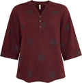 Ofelia Ella Bluse Broderi Bordeaux