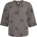 Ofelia Ella Bluse Broderi Grå