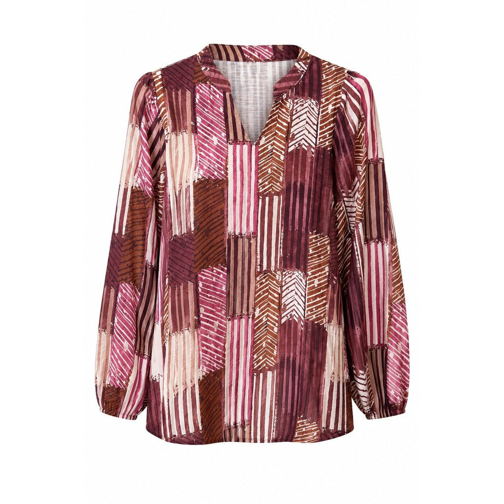 2 Biz Esmara Bluse Stribet Wine Rød