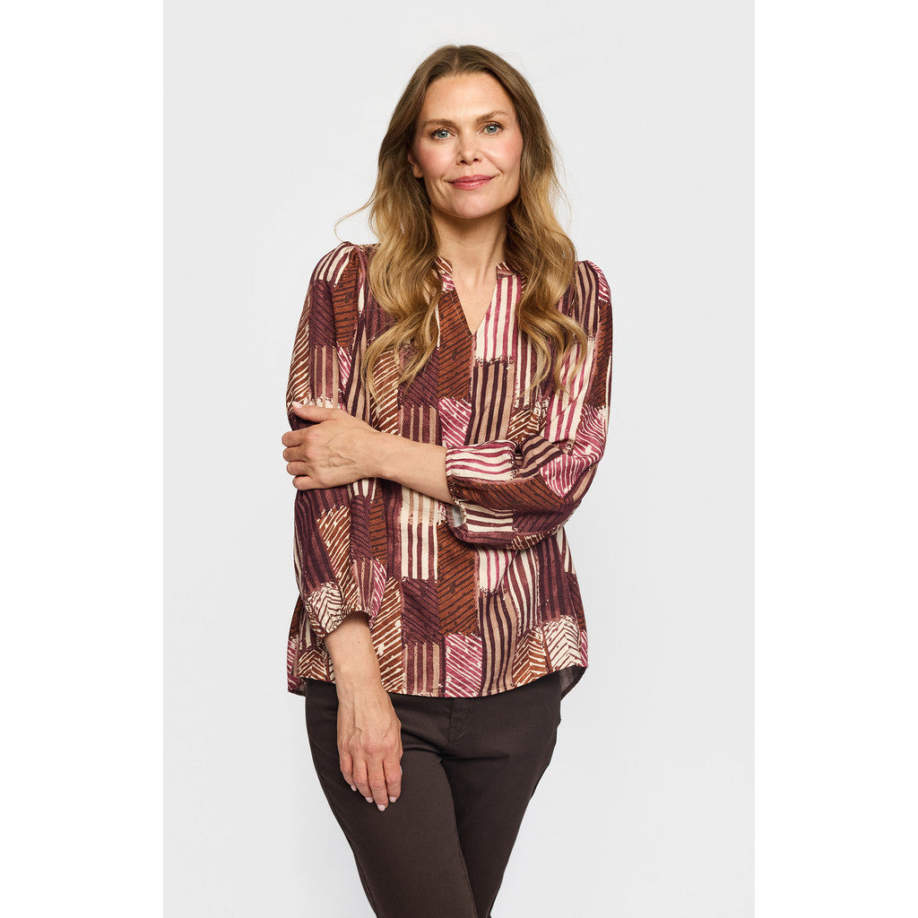 2 Biz Esmara Bluse Stribet Wine Rød