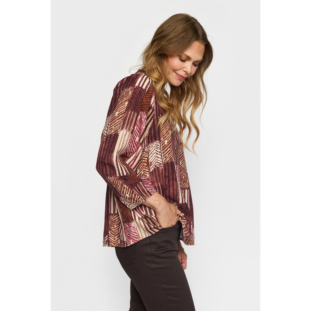 2 Biz Esmara Bluse Stribet Wine Rød