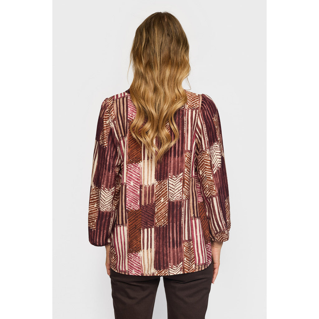 2 Biz Esmara Bluse Stribet Wine Rød