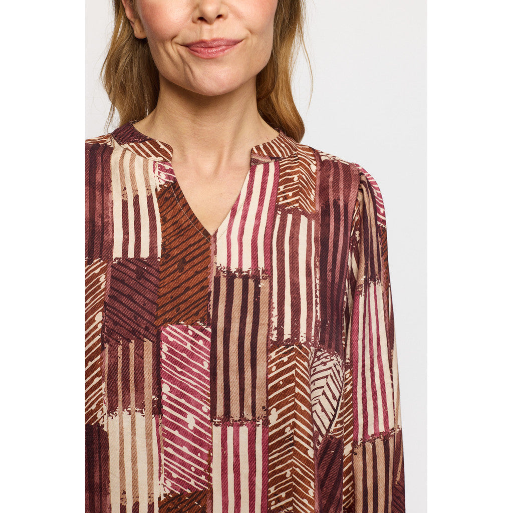 2 Biz Esmara Bluse Stribet Wine Rød