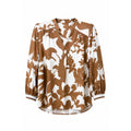 2 Biz Evelyn Bluse Leaf Hvid Brun