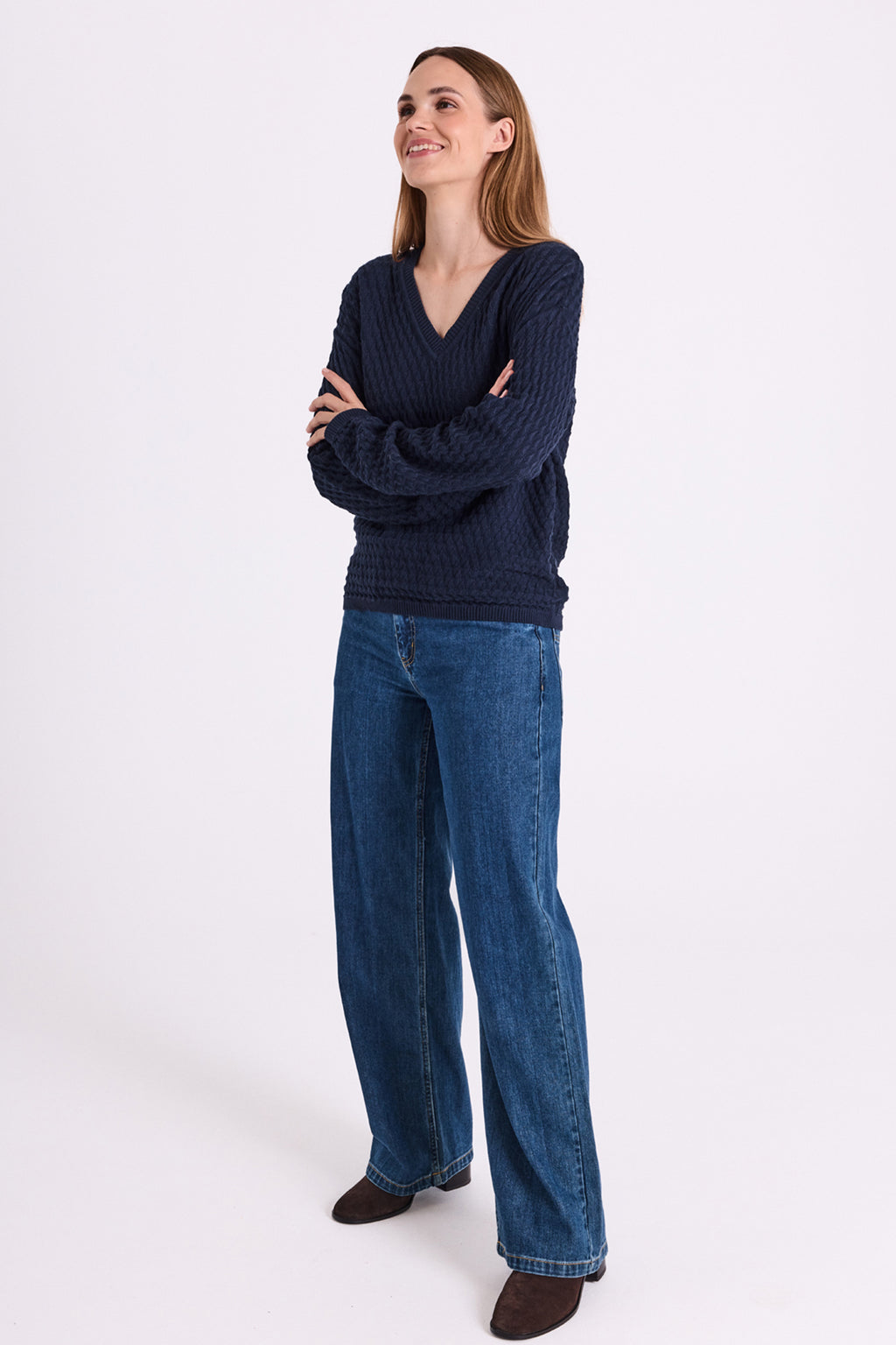 Freequent Rinna Bukser Denim Dark Blå