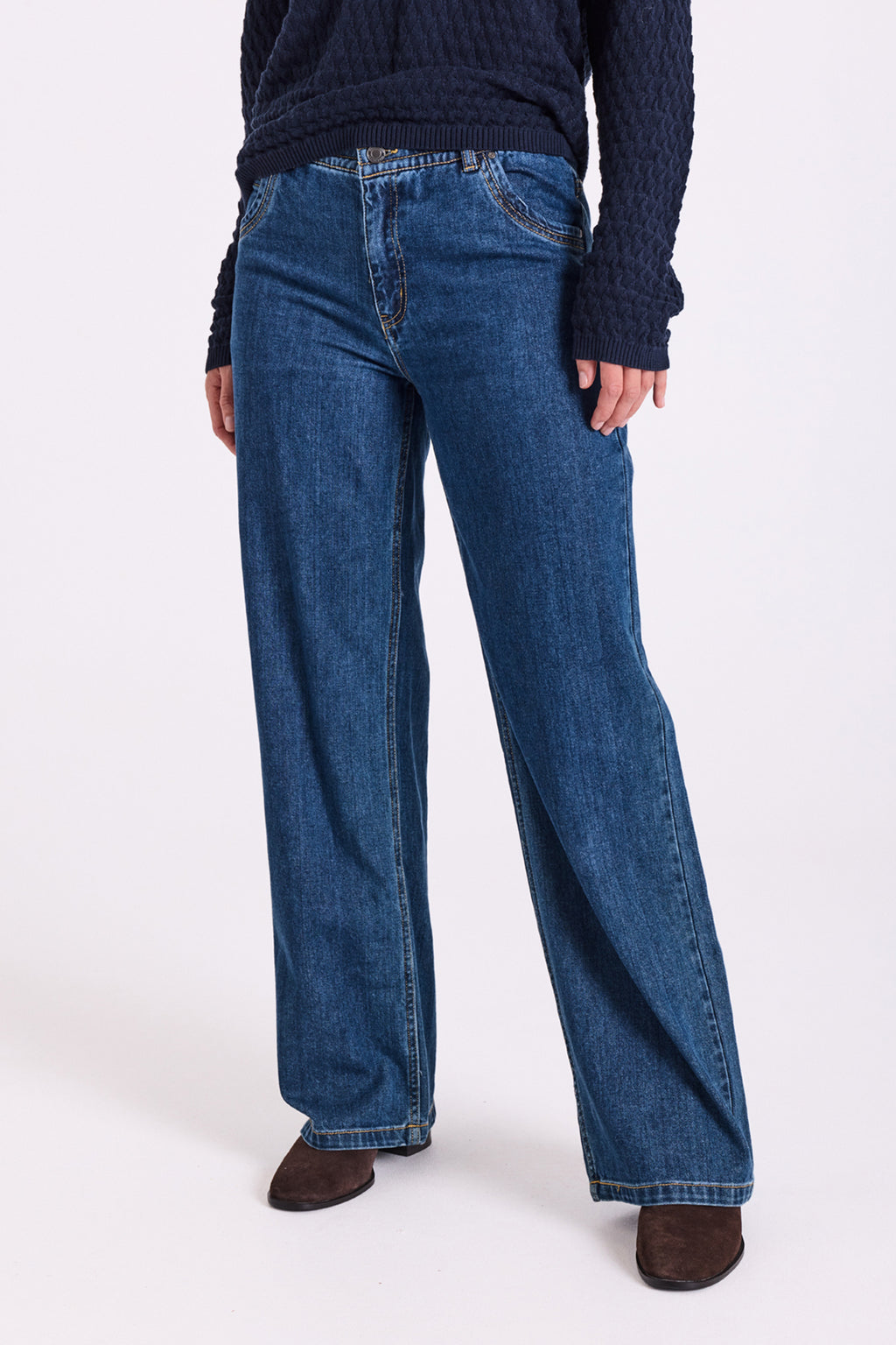 Freequent Rinna Bukser Denim Dark Blå