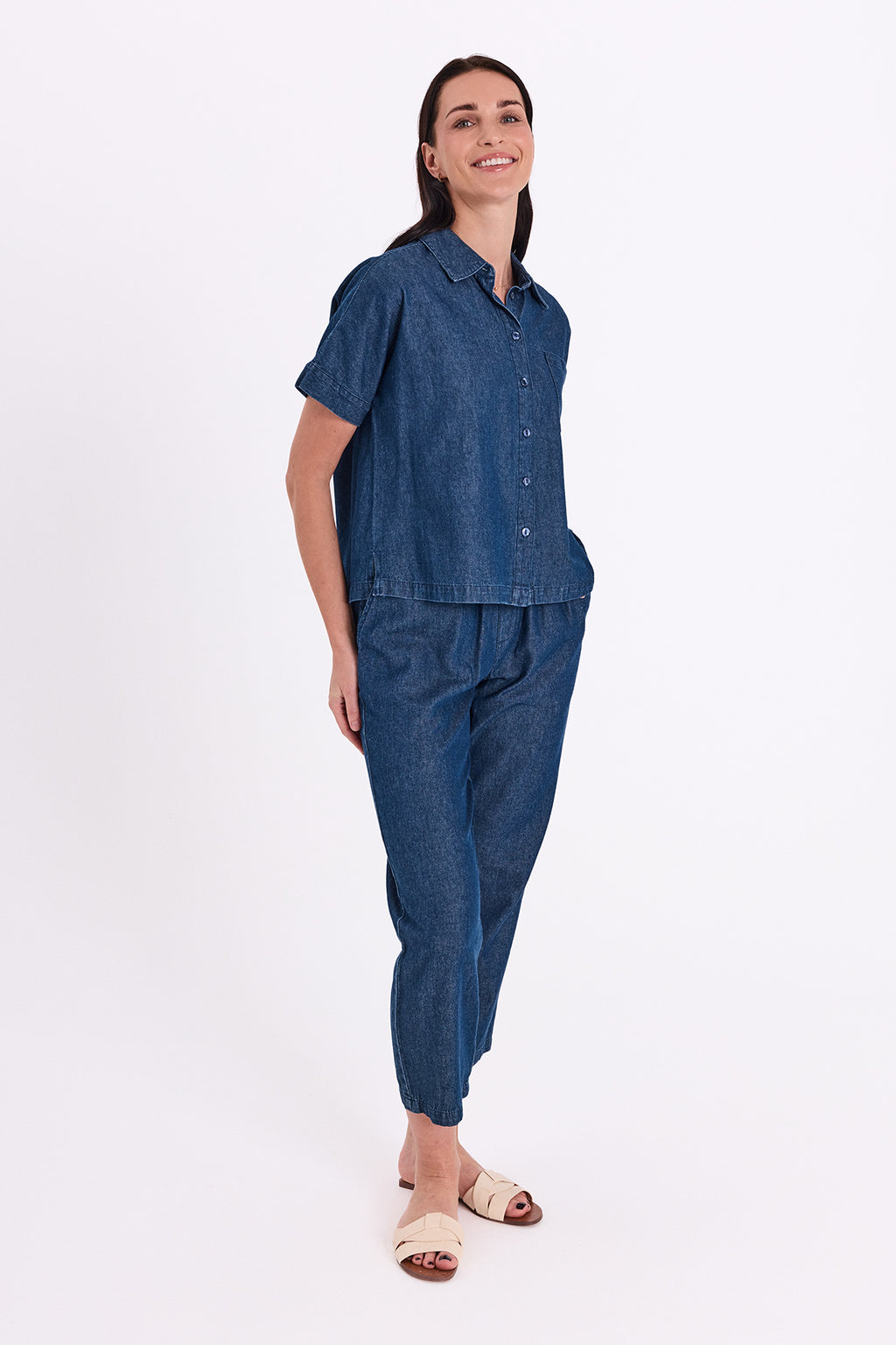 Freequent Esronda Bukser Denim Mørk Blå