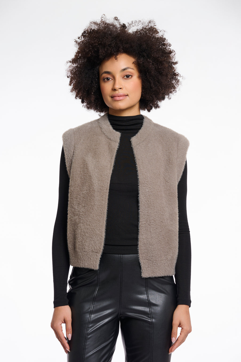 RINO & PELLE Elona Vest Short Taupe Grå