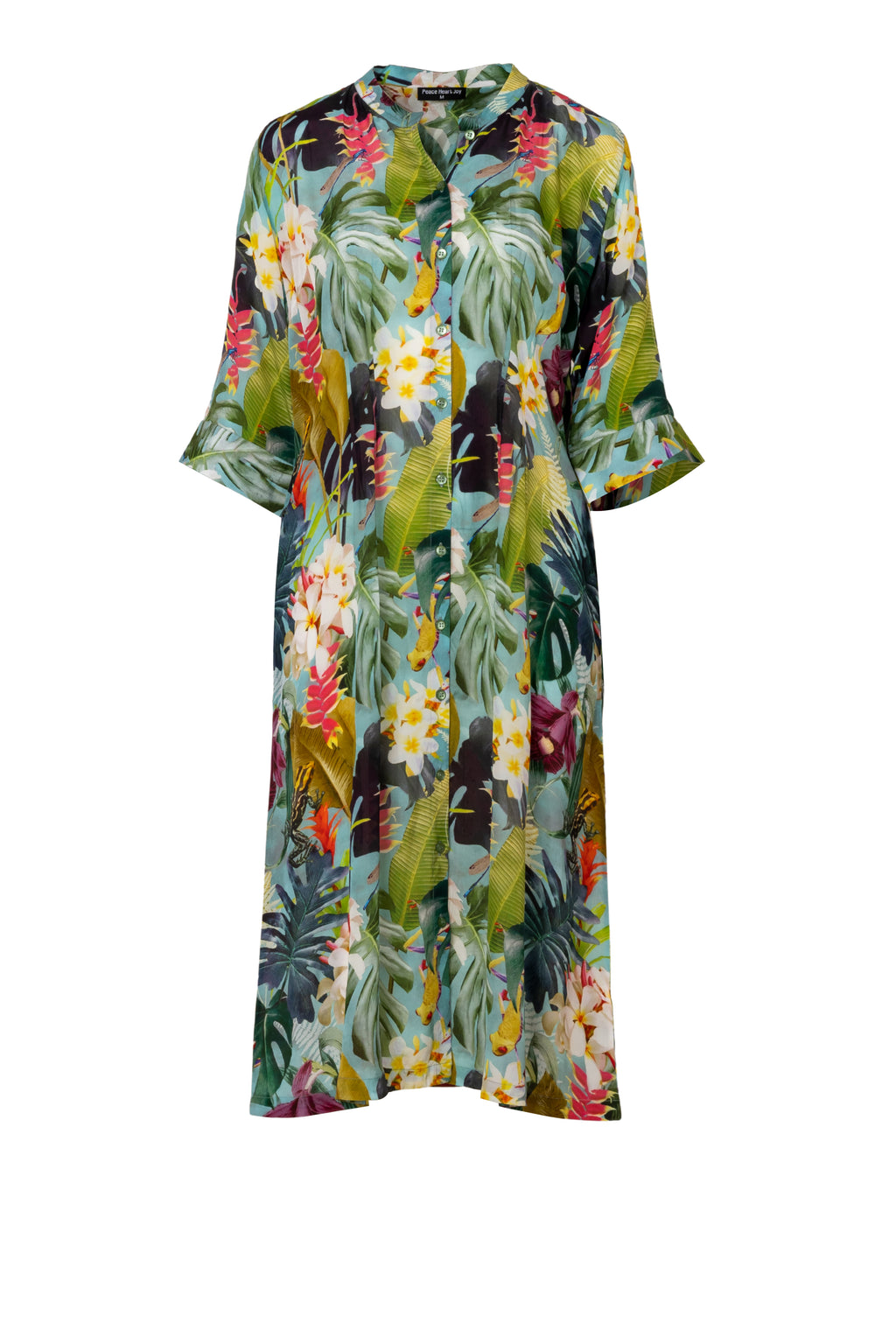 Peace Heart Joy Erla Kjole Kortærmet Exotic Grøn