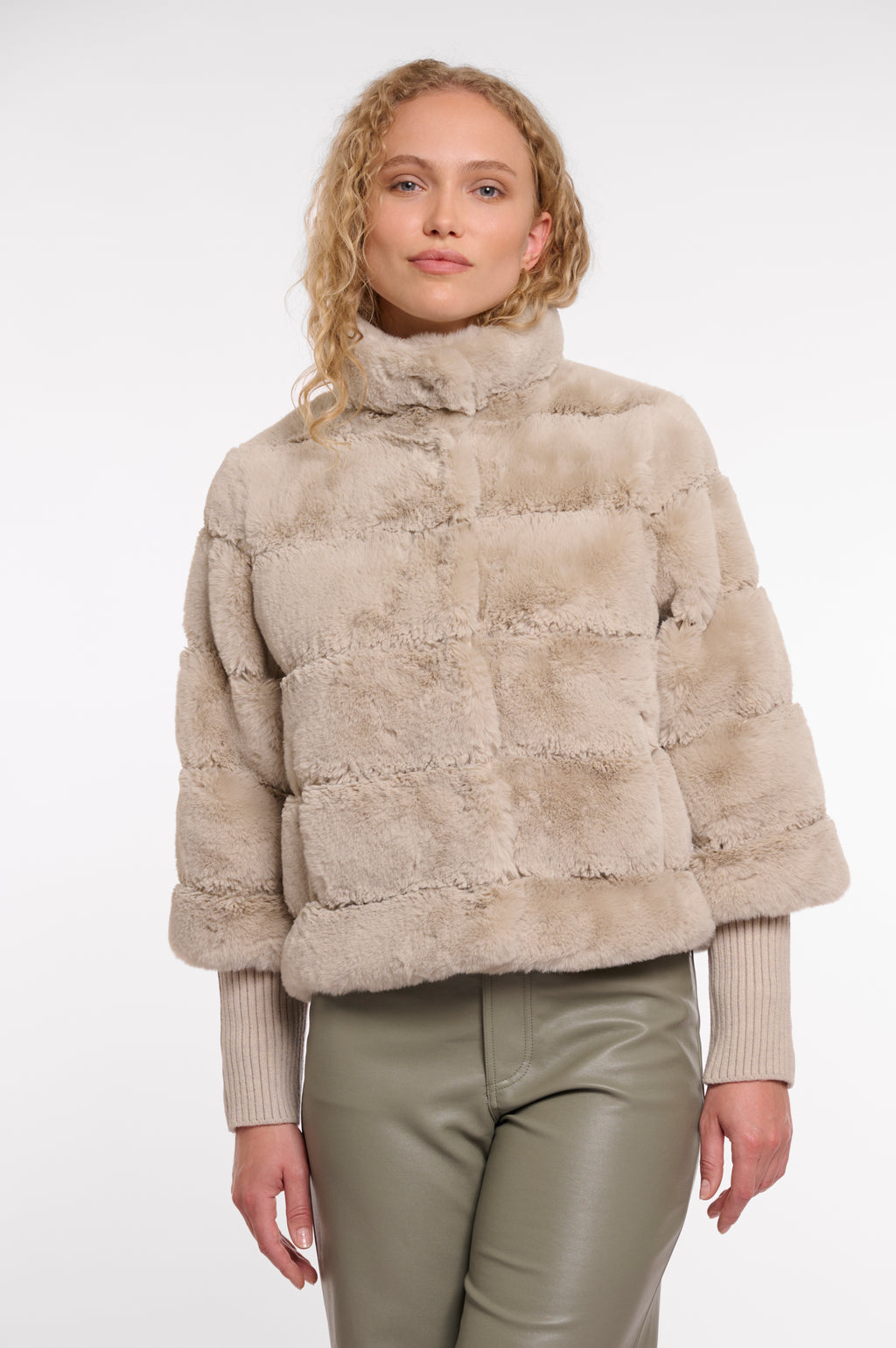 RINO & PELLE Feline Jakke Knitted Sleeves Birch Creme