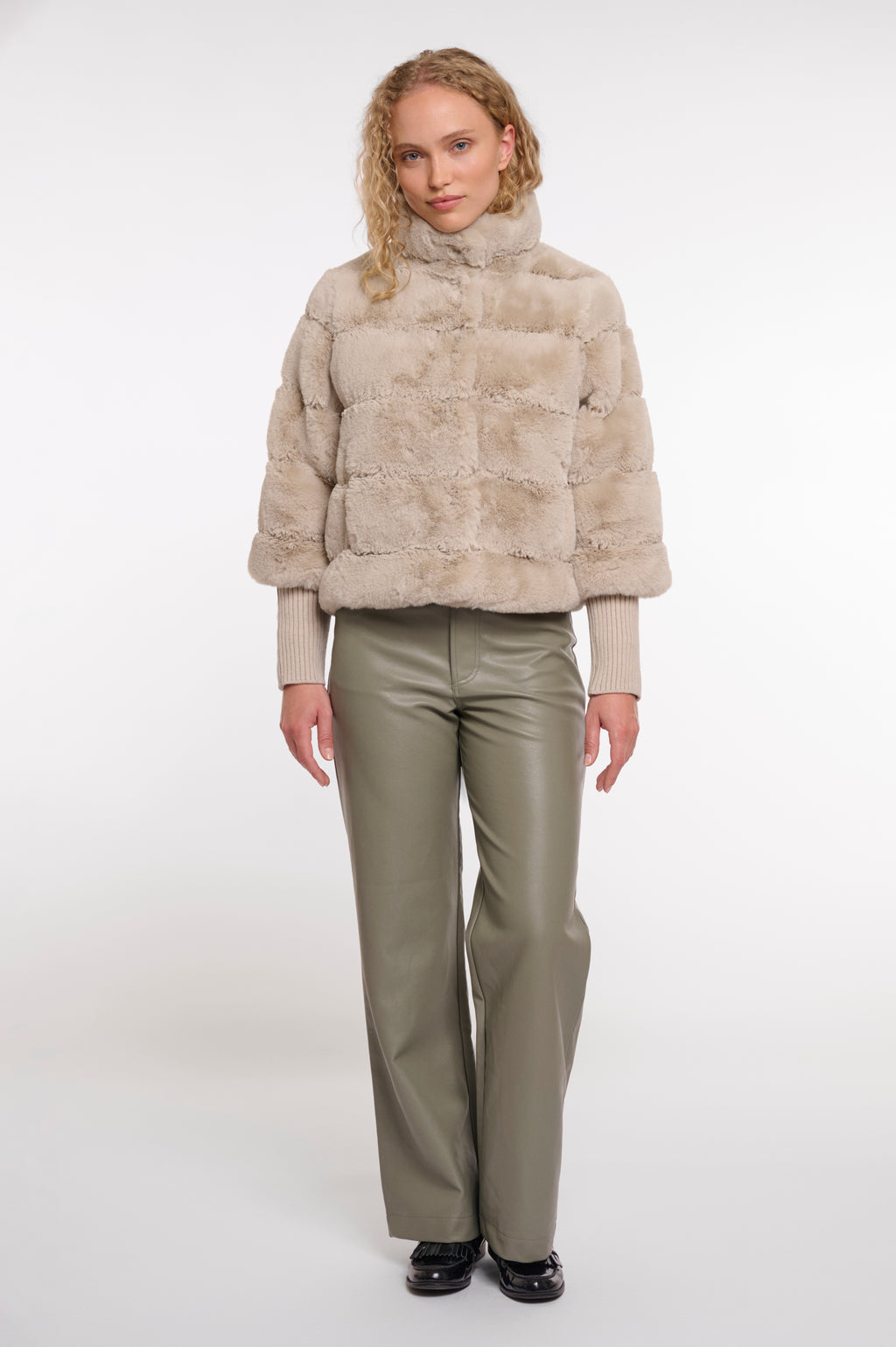 RINO & PELLE Feline Jakke Knitted Sleeves Birch Creme