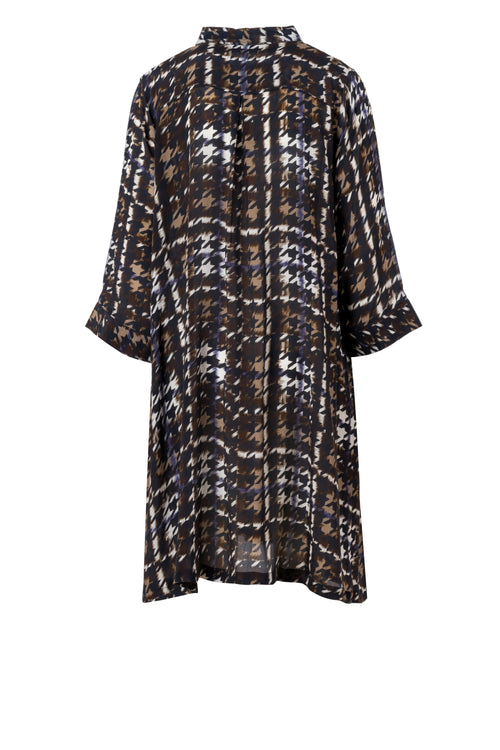 Peace Heart Joy Filipa Long Skjorte Checks Brun Lilla