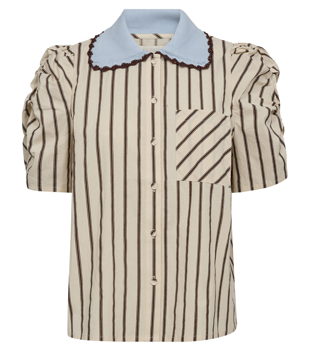 GOSSIA MulleGO Jo Bluse Stribet Off White Brun