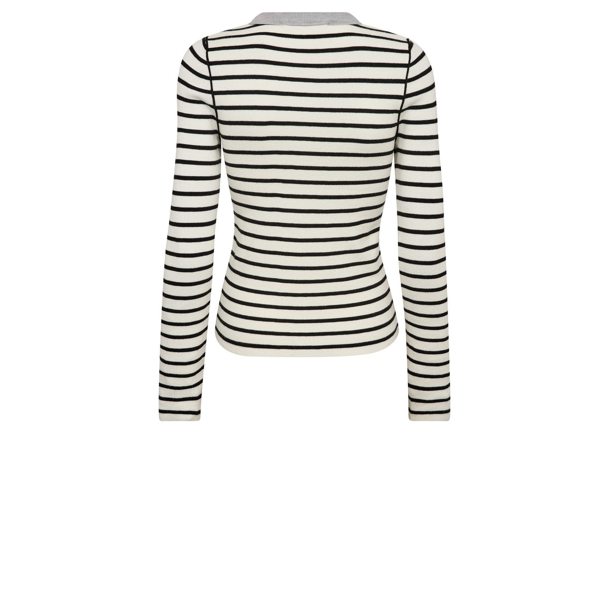 GOSSIA FabiolaGO Pullover Langærmet Stribet Off White Sort
