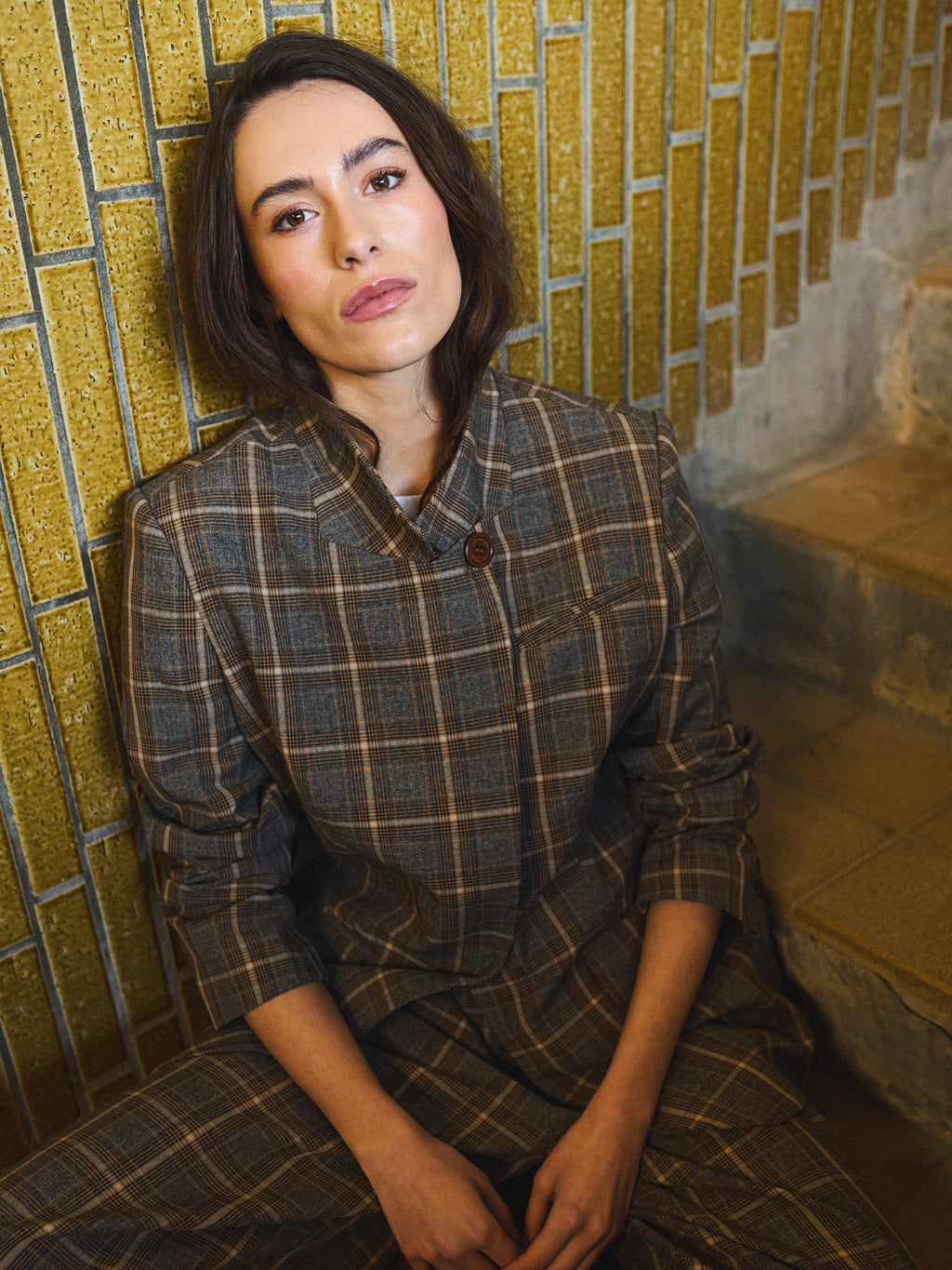 GOSSIA ElliGO Blazer Checks Brun