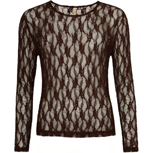 Ofelia Glira Mesh Bluse Brun