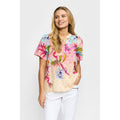 2 Biz Grete Bluse Blomster Border Blå Pink