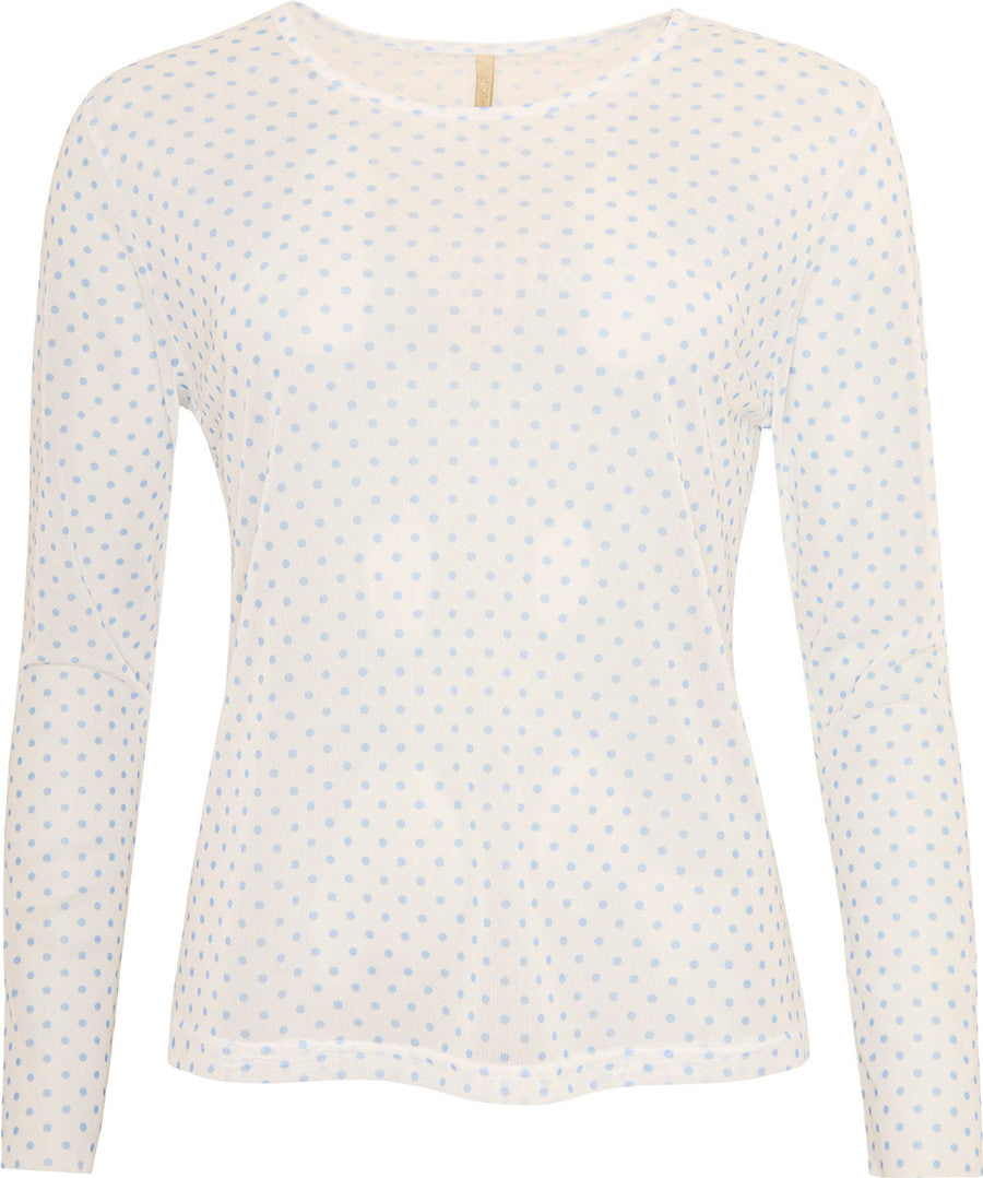 Ofelia Gwen Mesh Bluse Prikker Blå