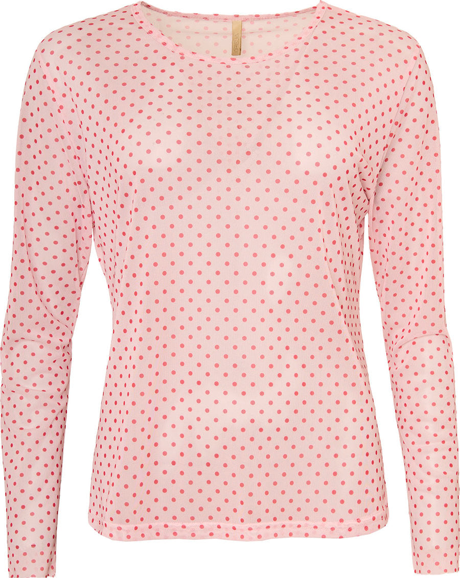 Ofelia Gwen Mesh Bluse Prikker Rosa